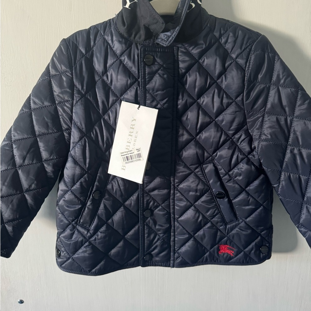 Burberry Kids Quilted Jacket - Navy